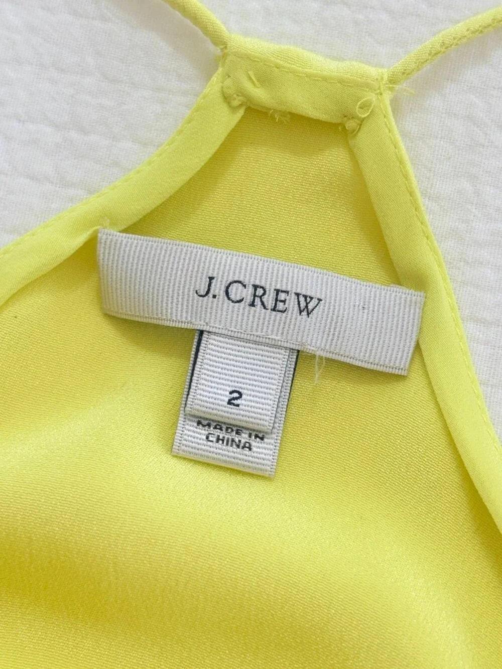 J. Crew Silk Carrie Cami in Bright Yellow, Size 2
